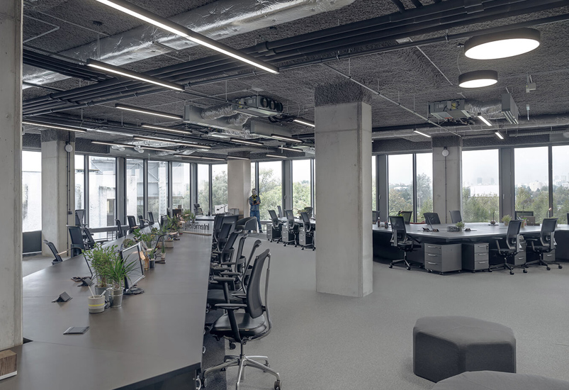 華發(fā)工裝公司針對分析波蘭靈活辦公室裝修效果圖設計思路